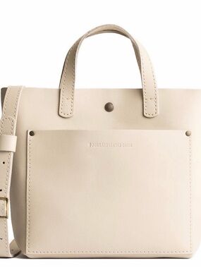 Portland Leather crossbody tote bone smooth